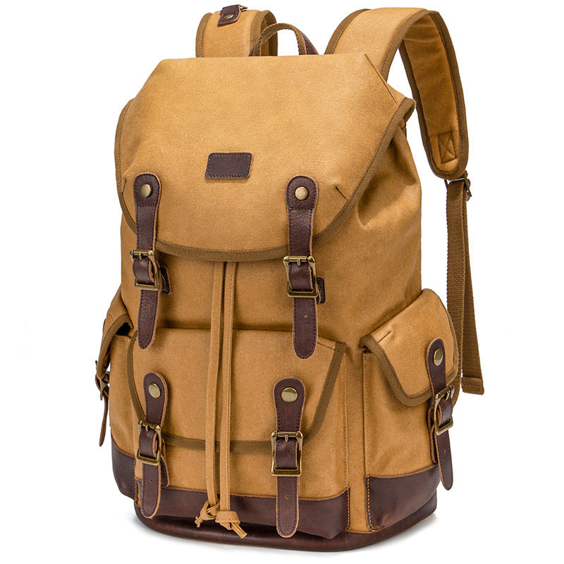 Rugged Explorer Waterproof Canvas Backpack khaki