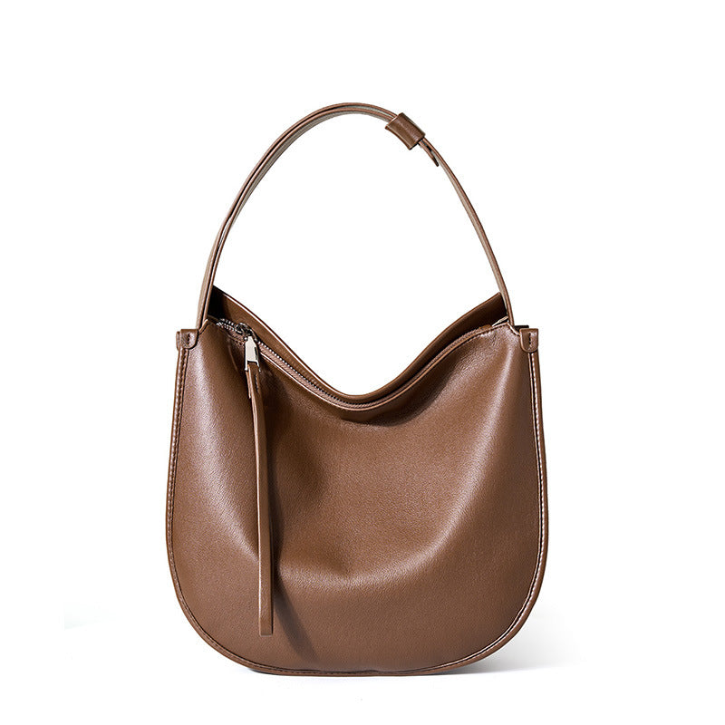 Classic Soft Leather Tote Bag Commuter cappuccino