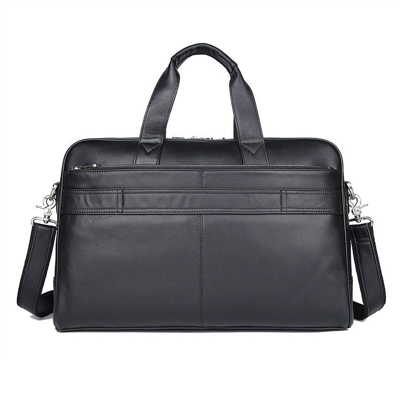 Leather Business Briefcase Laptop Bag rear