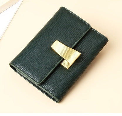 Women's Small Leather Wallet with Multiple Card green