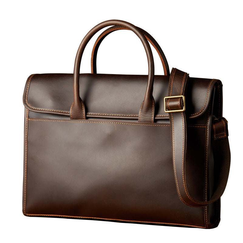 Emissary Sleek Leather Briefcase Men's