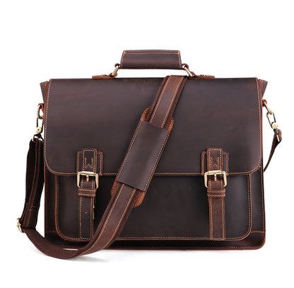 Leather Briefcase Vintage Retro Business front