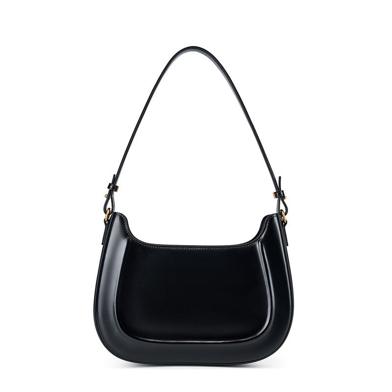 Fashion Retro Saddle Shoulder Bag for Women black