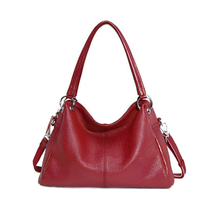 Leather Women's Tote Shoulder Bag Handbag wine red