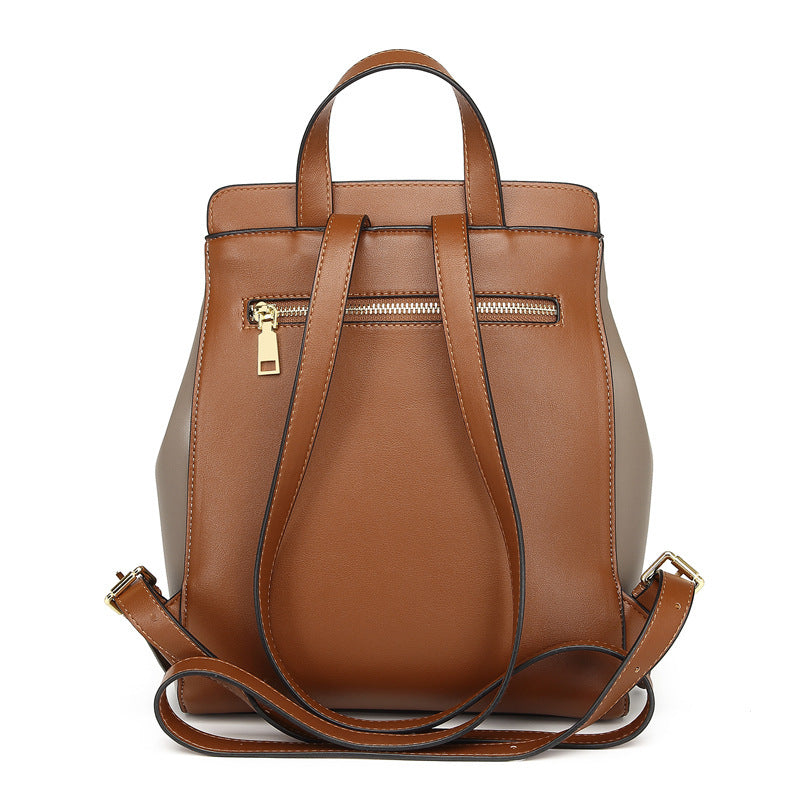 Ladies women's Stylish Leather Backpack rear view