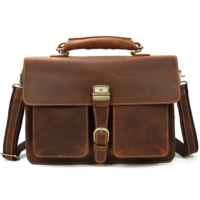 Leather Briefcase Retro Style