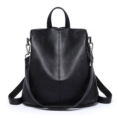 Elise Soft Genuine Leather Backpack for Women Black