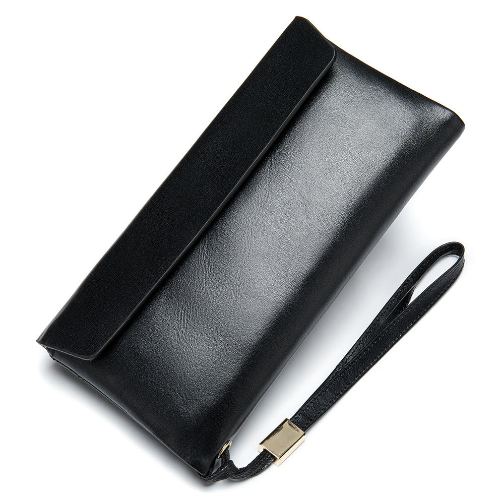 Soft Genuine Leather Mid-Length Wallet for Women RFID