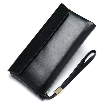 Soft Genuine Leather Mid-Length Wallet for Women RFID