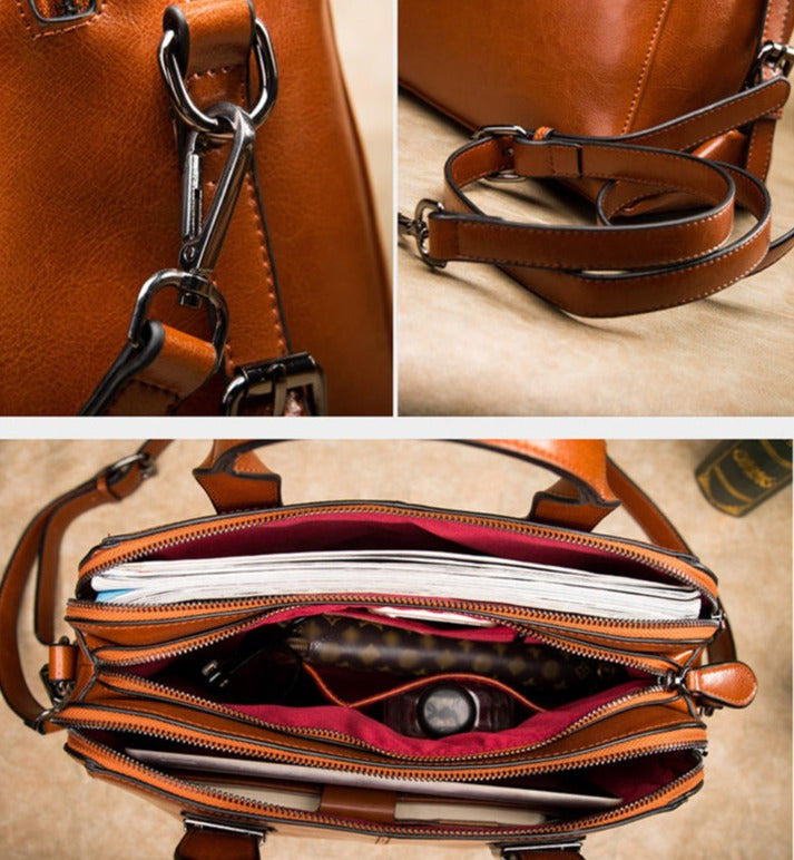 Women's Elegant Leather Crossbody Bag details