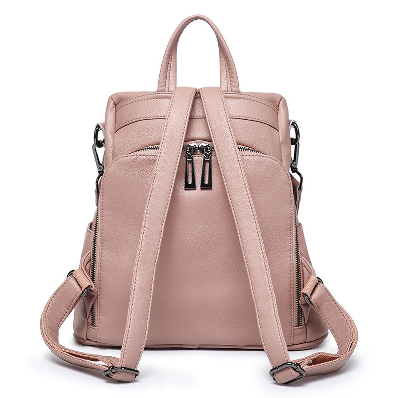 Elise Soft Genuine Leather Backpack for Women back