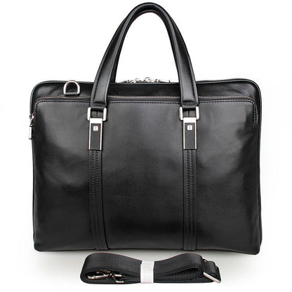 Equinox Classic Leather Business Briefcase Shoulder bag black