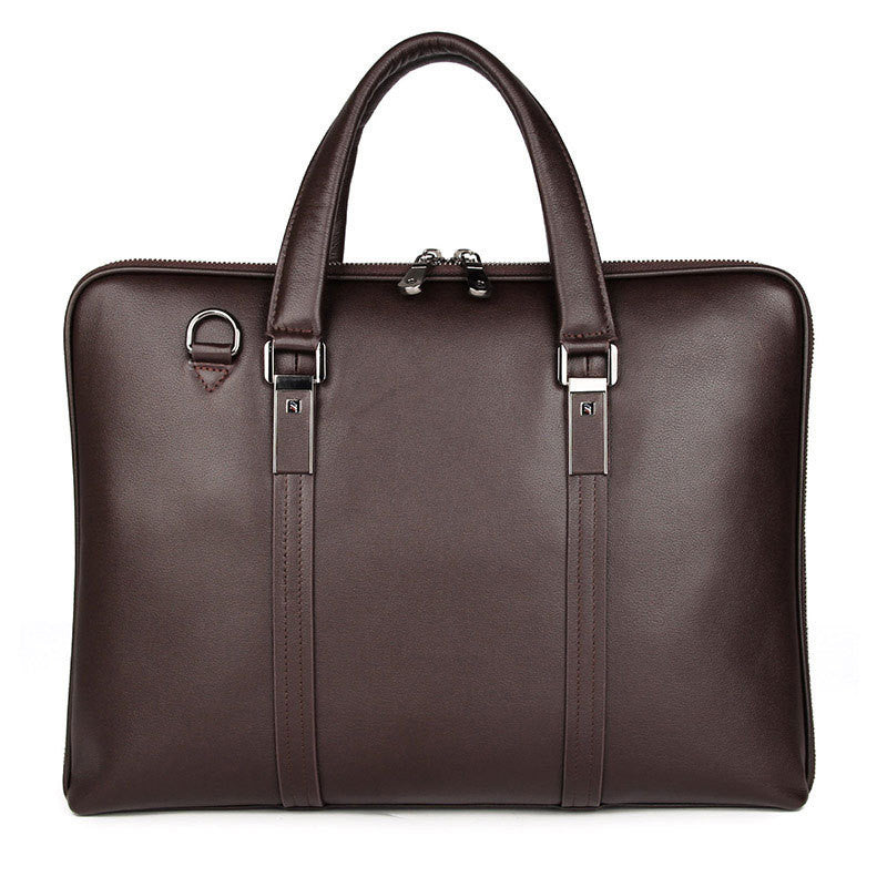 Equinox Classic Leather Business Briefcase Shoulder bag brown