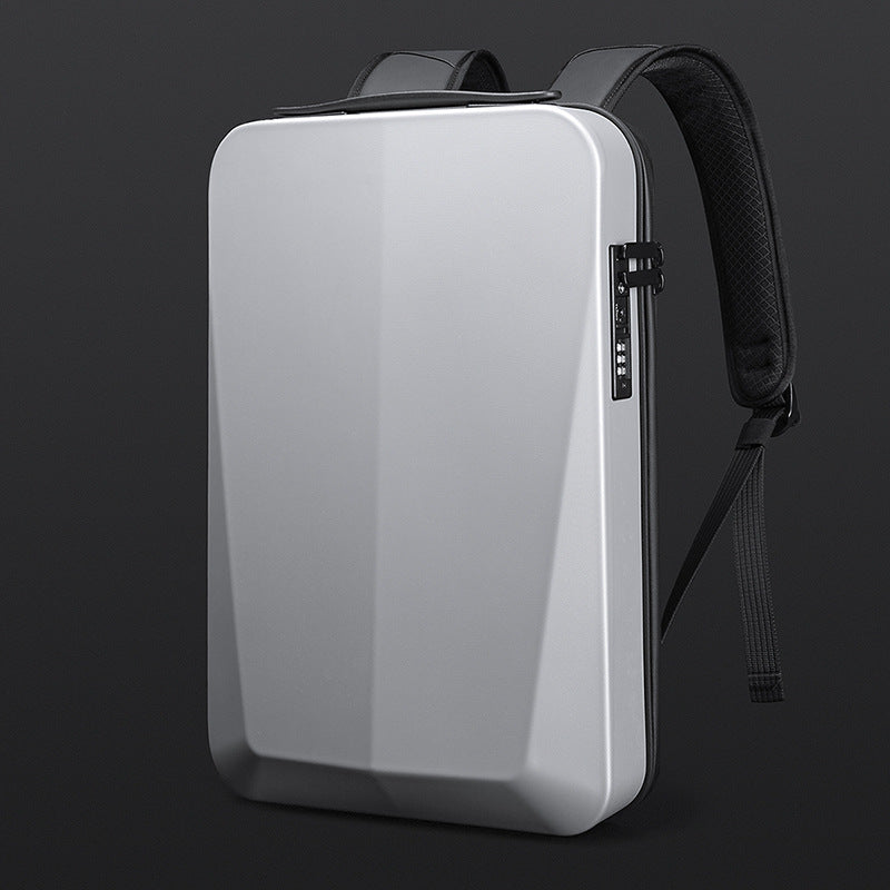 EliteShield Business Backpack - Hard-Shell Protection for Laptops & Essentials Silver white