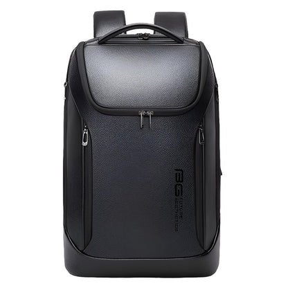 BG Metro Leather Laptop Backpack Black