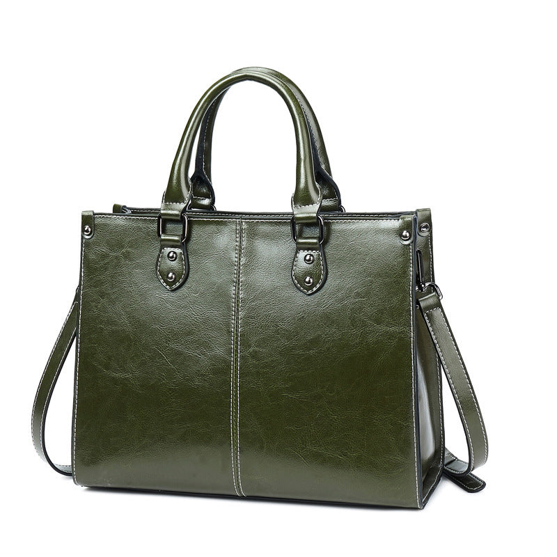 Waxed Leather Commuter Handbag women's