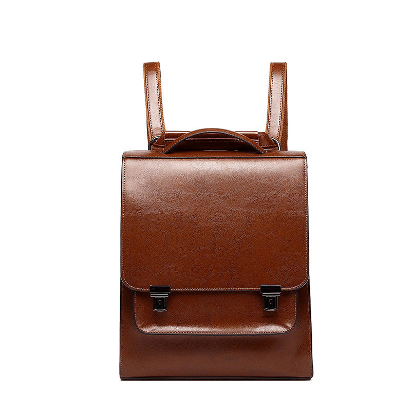 Retro Campus Classic Messenger Backpack brown