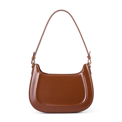 Fashion Retro Saddle Shoulder Bag for Women brown