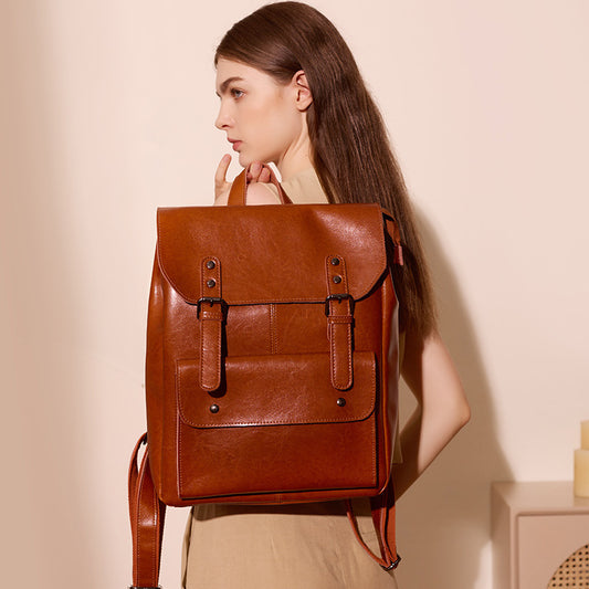 Dakota Genuine Leather Backpack on model