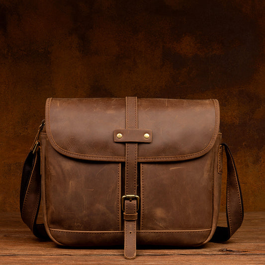 Sleek and Stylish Genuine Leather Crossbody Shoulder Bag for Men