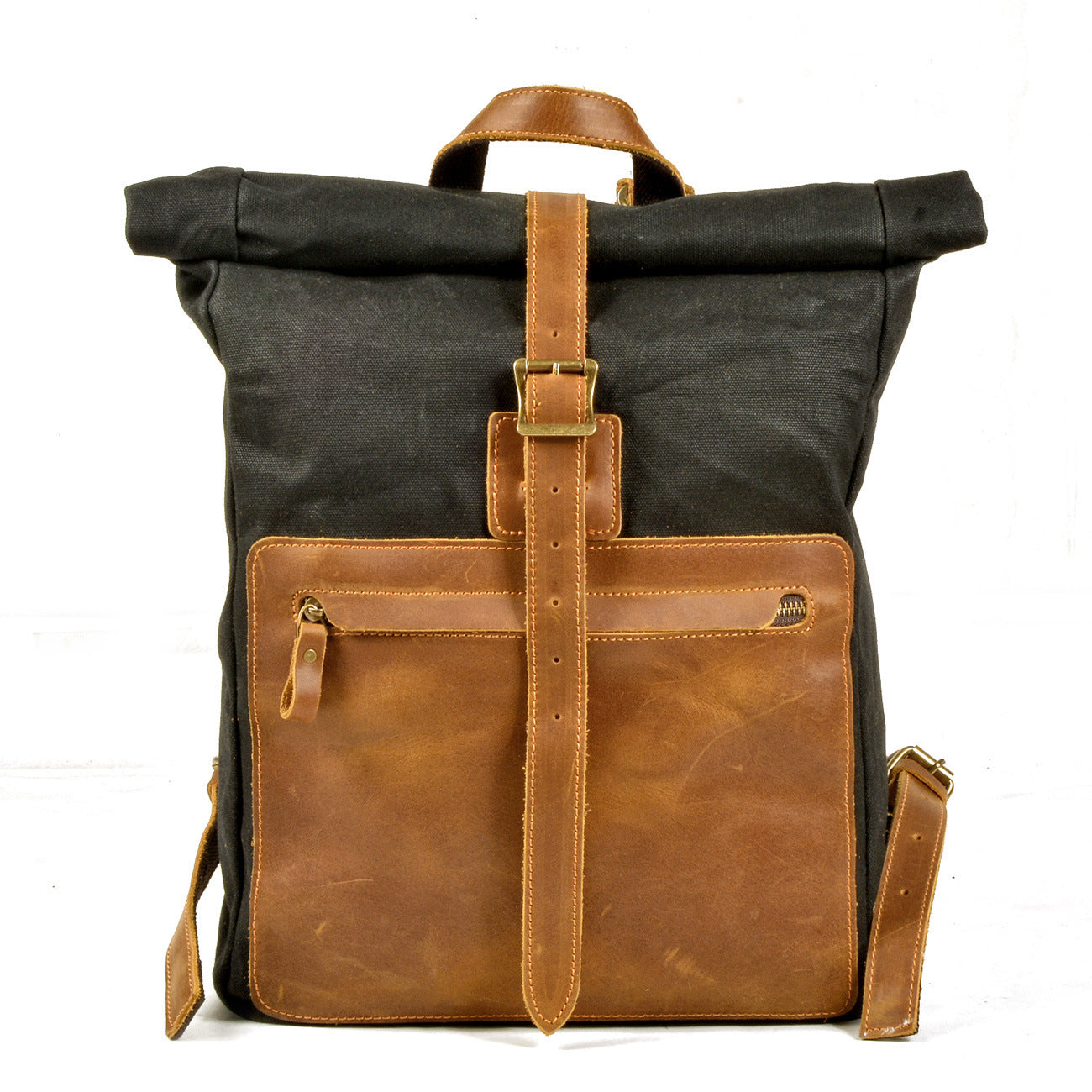 Vintage Waxed Canvas & Leather Backpack – Rugged Elegance for the Modern Man