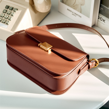 Velora Genuine Leather Handbag brown display