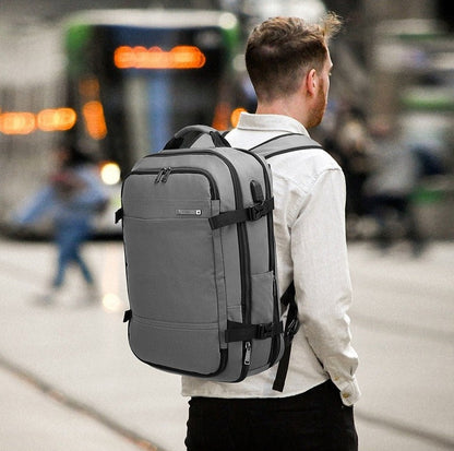 Multi-Functional Men's Business Travel Laptop Backpack on model