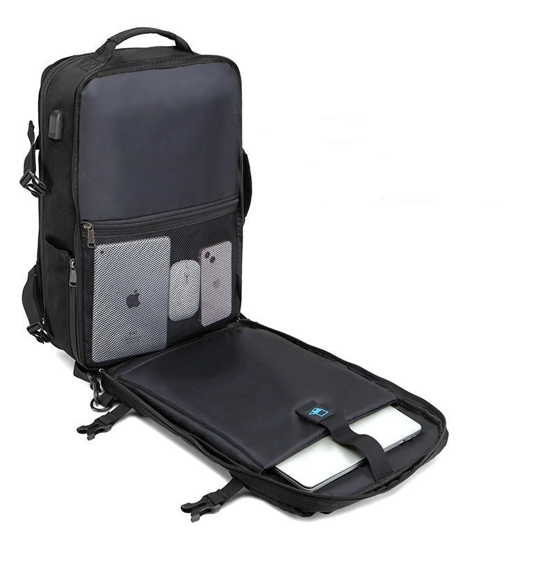 Multi-Functional Men's Business Travel Laptop Backpack interior laptop