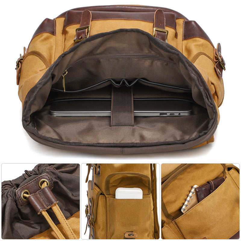 Rugged Explorer Waterproof Canvas Backpack interior