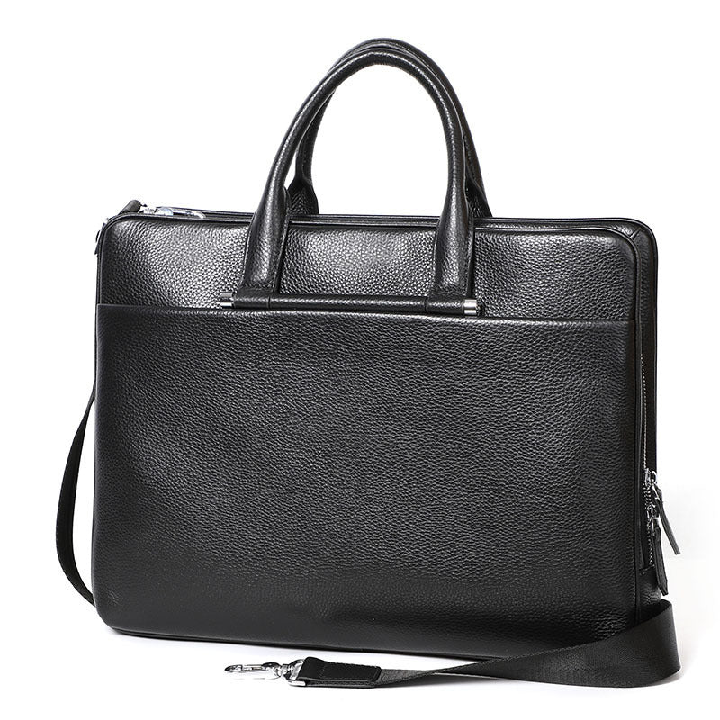 Men's Large Leather Shoulder Bag Briefcase