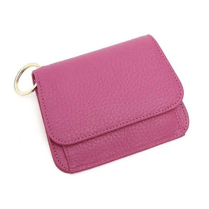 Women's Leather Card Holder hot pink