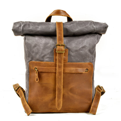 Vintage Waxed Canvas & Leather Backpack – Rugged Elegance for the Modern Man