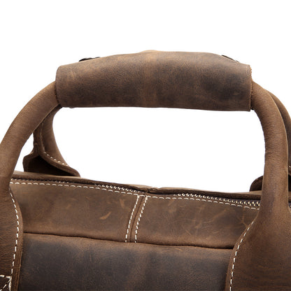 Leather Men's Laptop Shoulder Bag Vintage handles