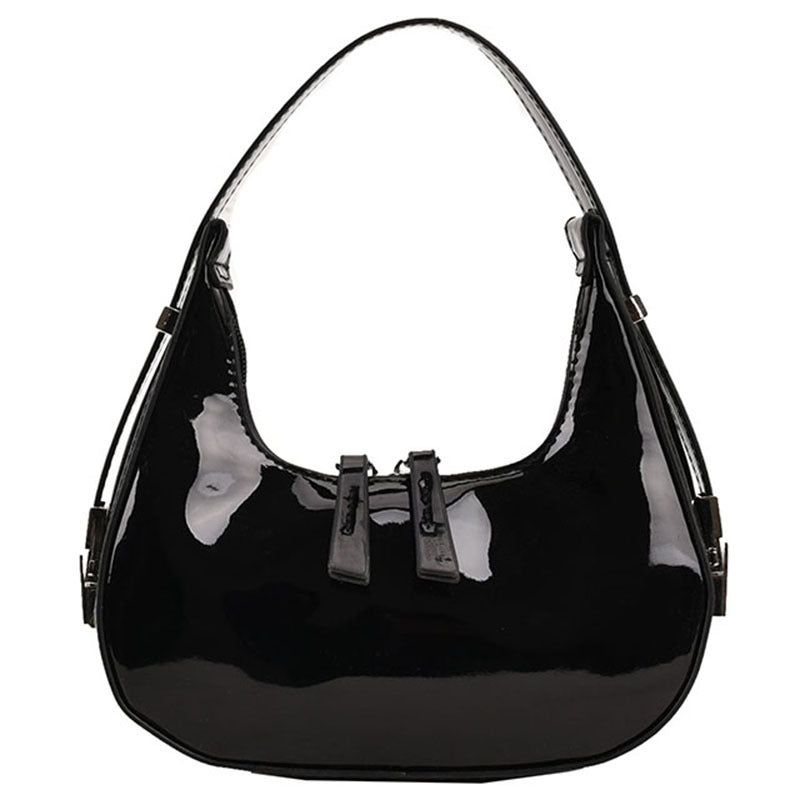 Faux Leather Shoulder Bag shiny patent leather