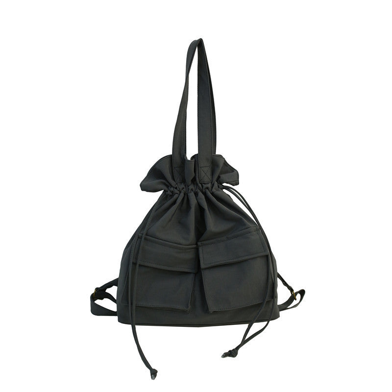 Fashion Work Canvas Drawstring Bag Backpack