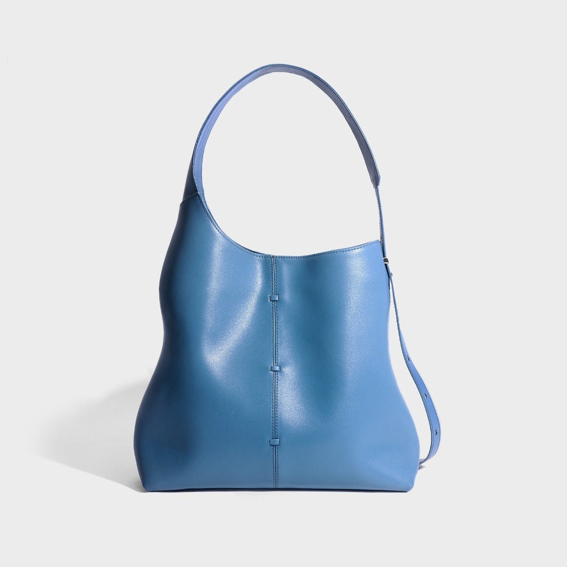 Iris Leather Tote Bag Blue