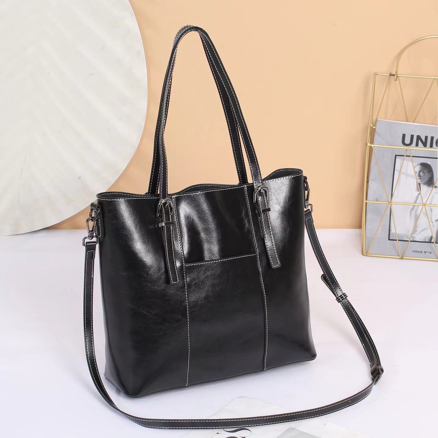 Bella Tote Genuine Leather Women's Commuter Bag black