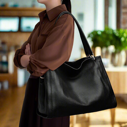 Elara Shoulder Bag: Chic and Minimalist Genuine Leather Shoulder Bag for Women