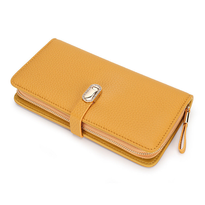  Large-Capacity Zipper Wallet for Women yellow