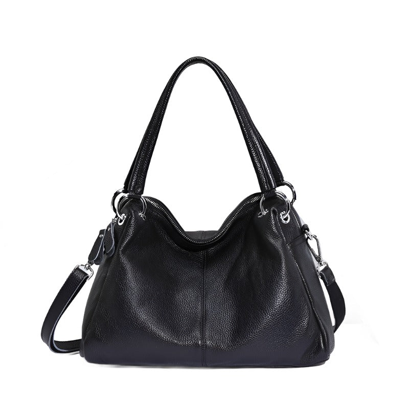 Leather Women's Tote Shoulder Bag Handbag black