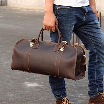 Leather Vintage Travel Duffle Bag Weekender model