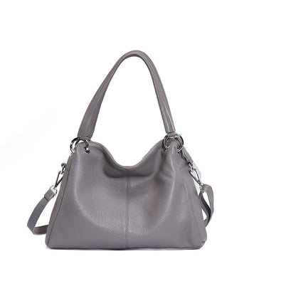 Leather Women's Tote Shoulder Bag Handbag gray