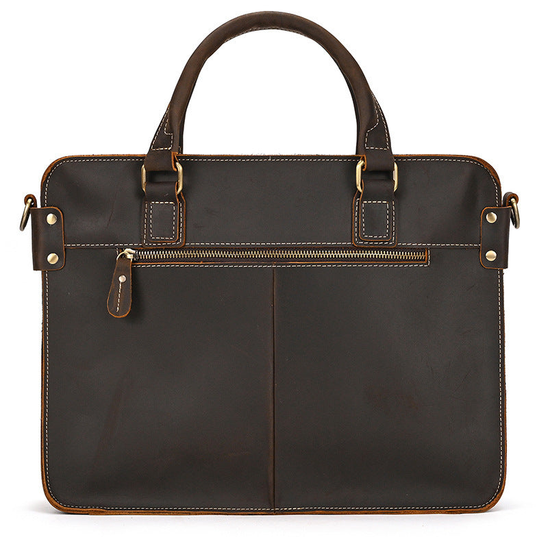 Augustine Leather Briefcase: The Ultimate 14-Inch Commuter Business Bag back