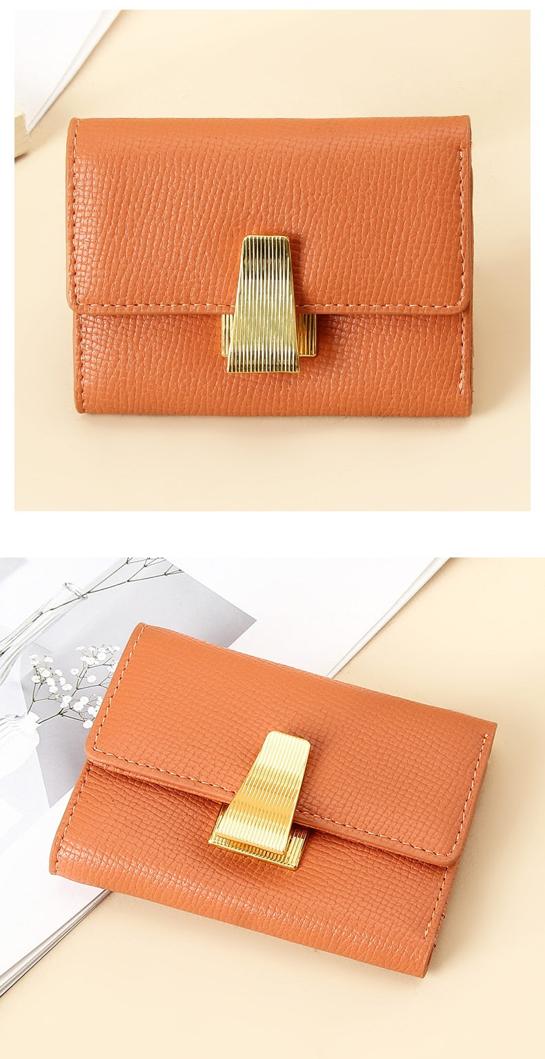 Women's Small Leather Wallet with Multiple Card Slots front