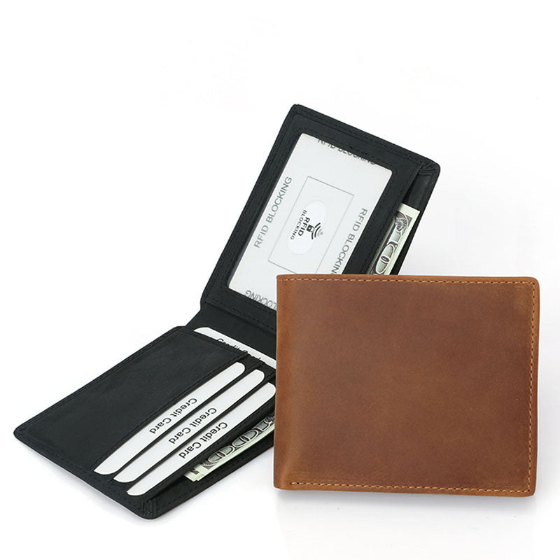 Men's Genuine Leather Wallet brown and black