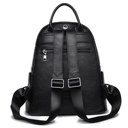 Minimalist Leather Travel Backpack rear