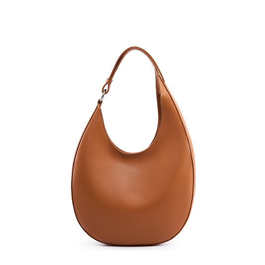 Luna Genuine Leather Semi-Circle Bag brown