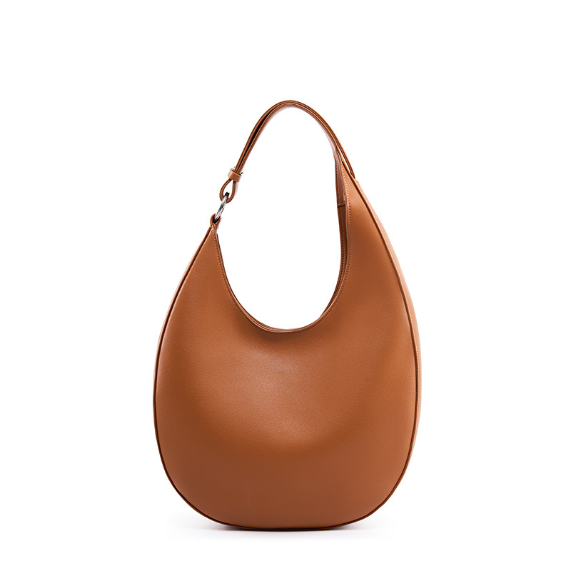 Luna Genuine Leather Semi-Circle Bag light brown