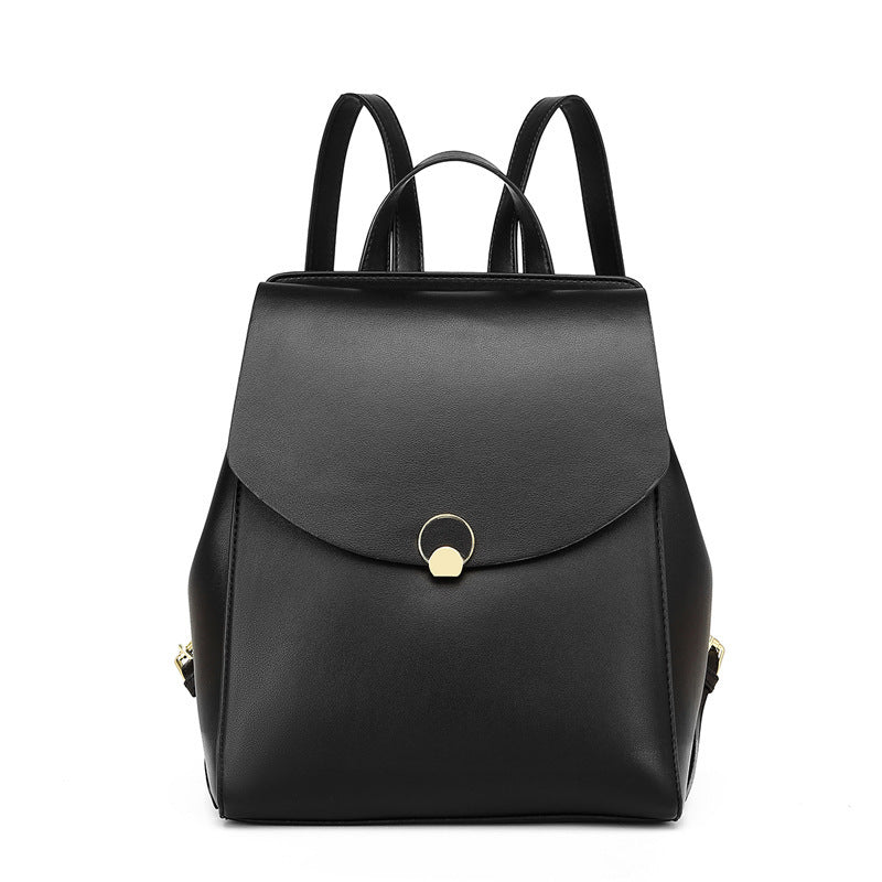 Ladies women's Stylish Leather Backpack black