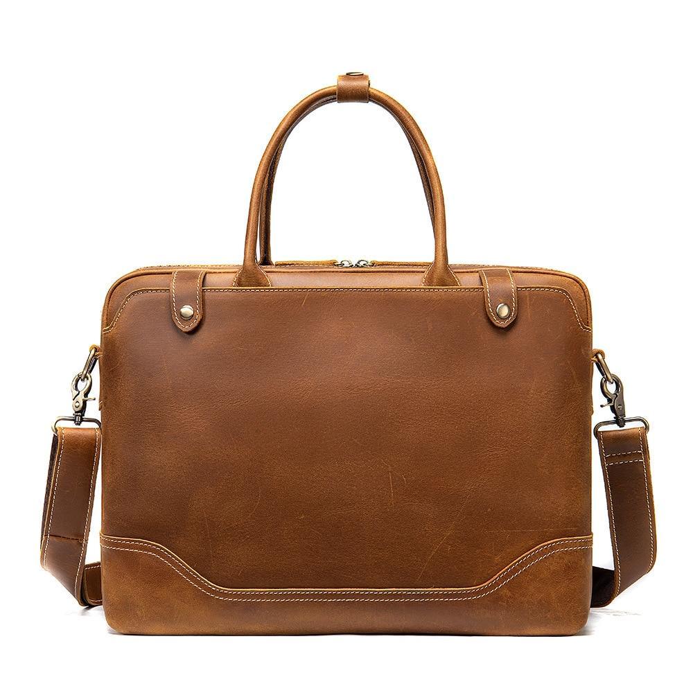 Leather Briefcase Classic retro vintage laptop